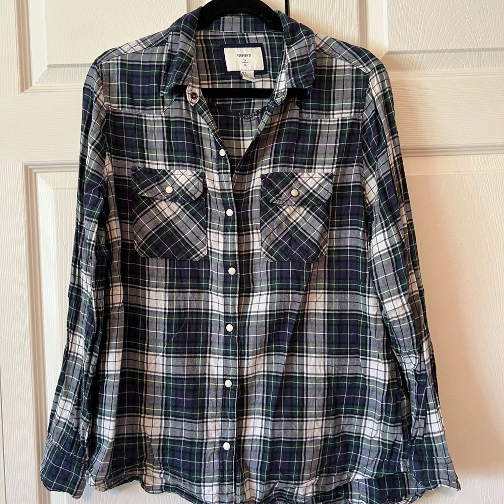 Forever 21 green flannel shirt